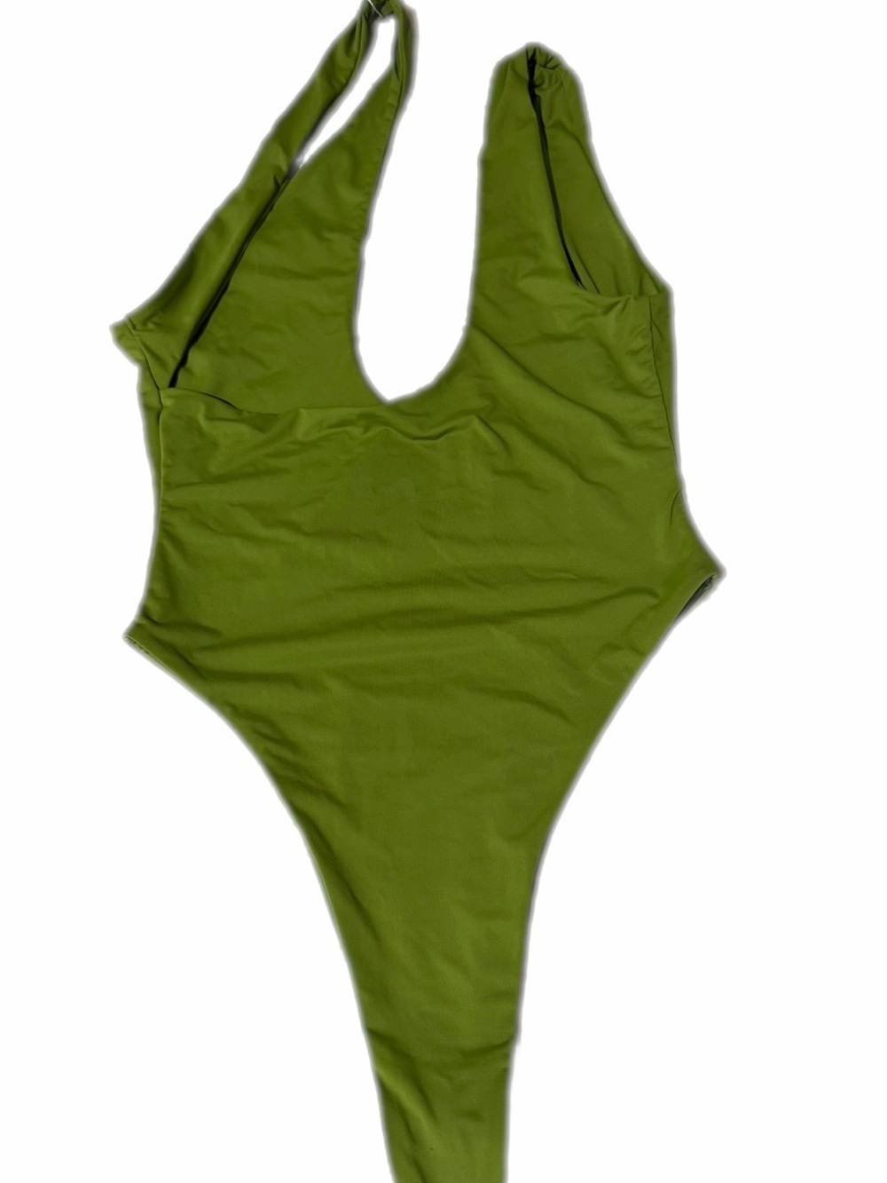 Selina Rea One-Shoulder Olive Green Cutout Women's Swimsuit - Picture 6 of 9